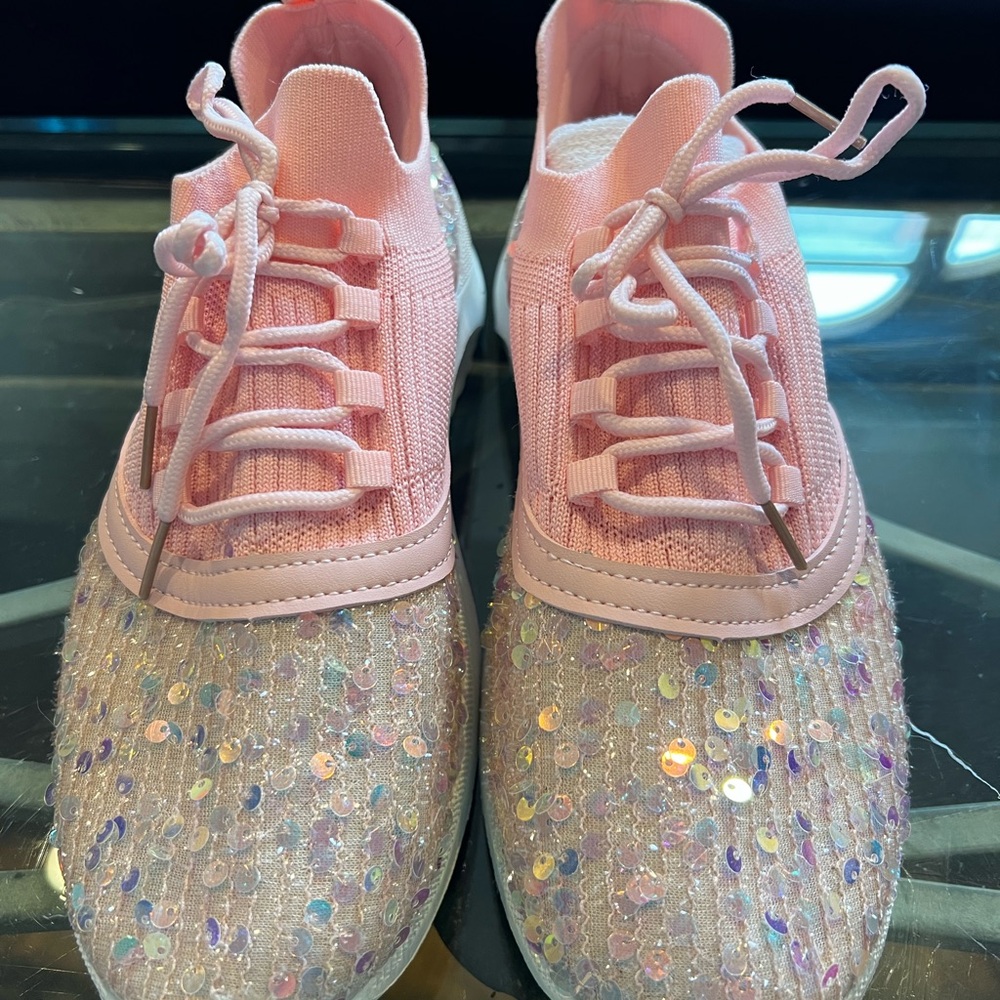 Pink Sequin Women's Sneakers